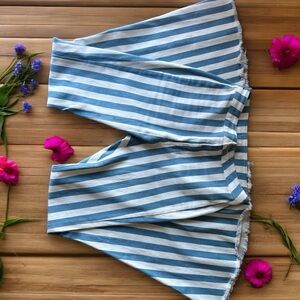 White & Light Blue Pin Stripe Super Flare Bell Bottom Flares